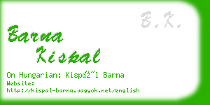 barna kispal business card